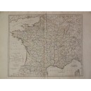 A NEW MAP OF FRANCE DIVIDED INTO EIGHTY THREE DEPARTMENTS 