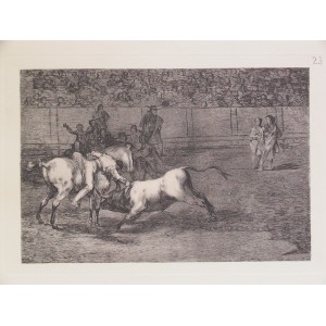Mariano Ceballos, alias "el Indio", mata el toro desde su caballo