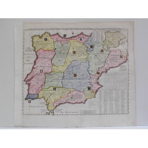 (Mapa de España y Portugal) Carte Historique et Geographique des Royaumes D Espagne et de Portugal